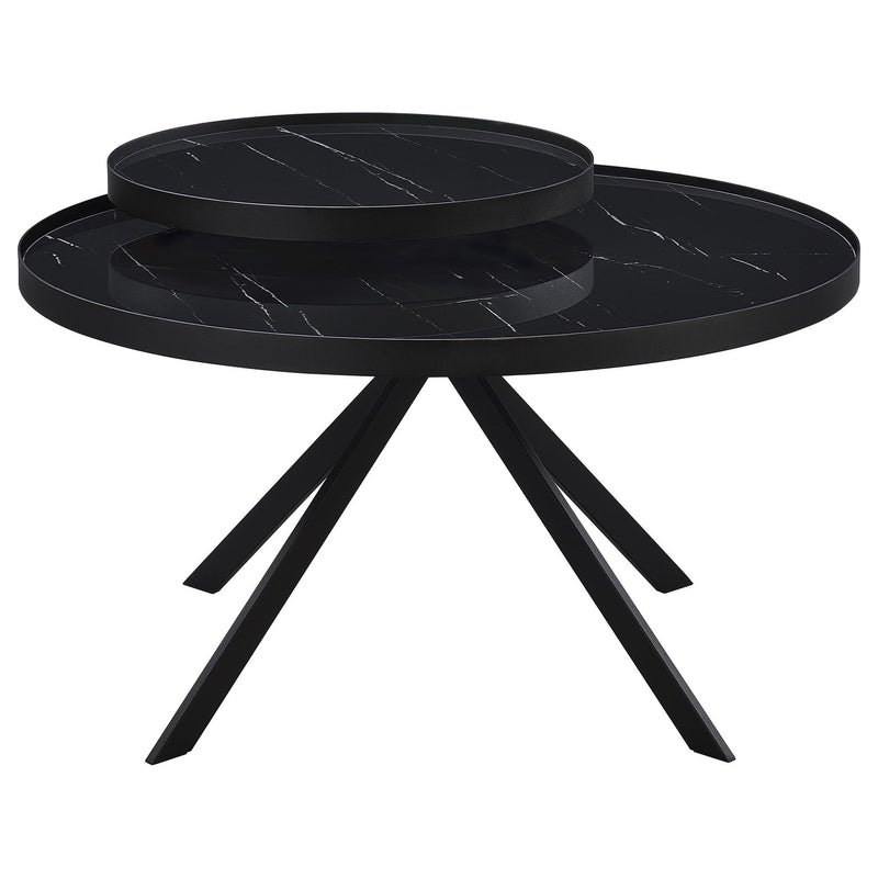 Shayne - Round Top Coffee Table With 2 Tier Design