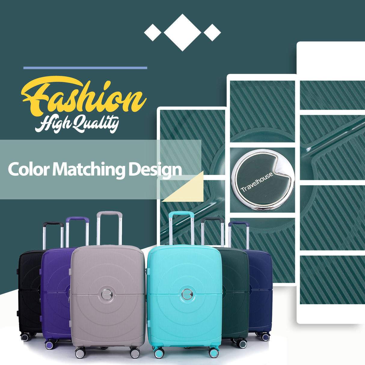 Expandable Hardshell Suitcase Double Spinner Wheels Luggage Sets