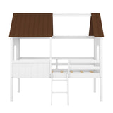 Low Loft Wooden House Bed With Two Side Windows