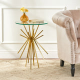 Table With Sunburst Design - Gold