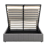 Elegant Upholstered Platform Bed With Hydraulic Storage System