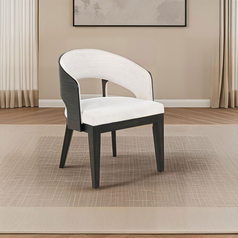 Bangor - Upholstered Dining Arm Chair (Set of 2) - Black / Cream