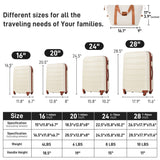 Hardshell Luggage Sets 4 Pieces + Bag Spinner Suitcase With Tsa Lock Lightweight - 16" / 20" / 24" / 28" Luggages