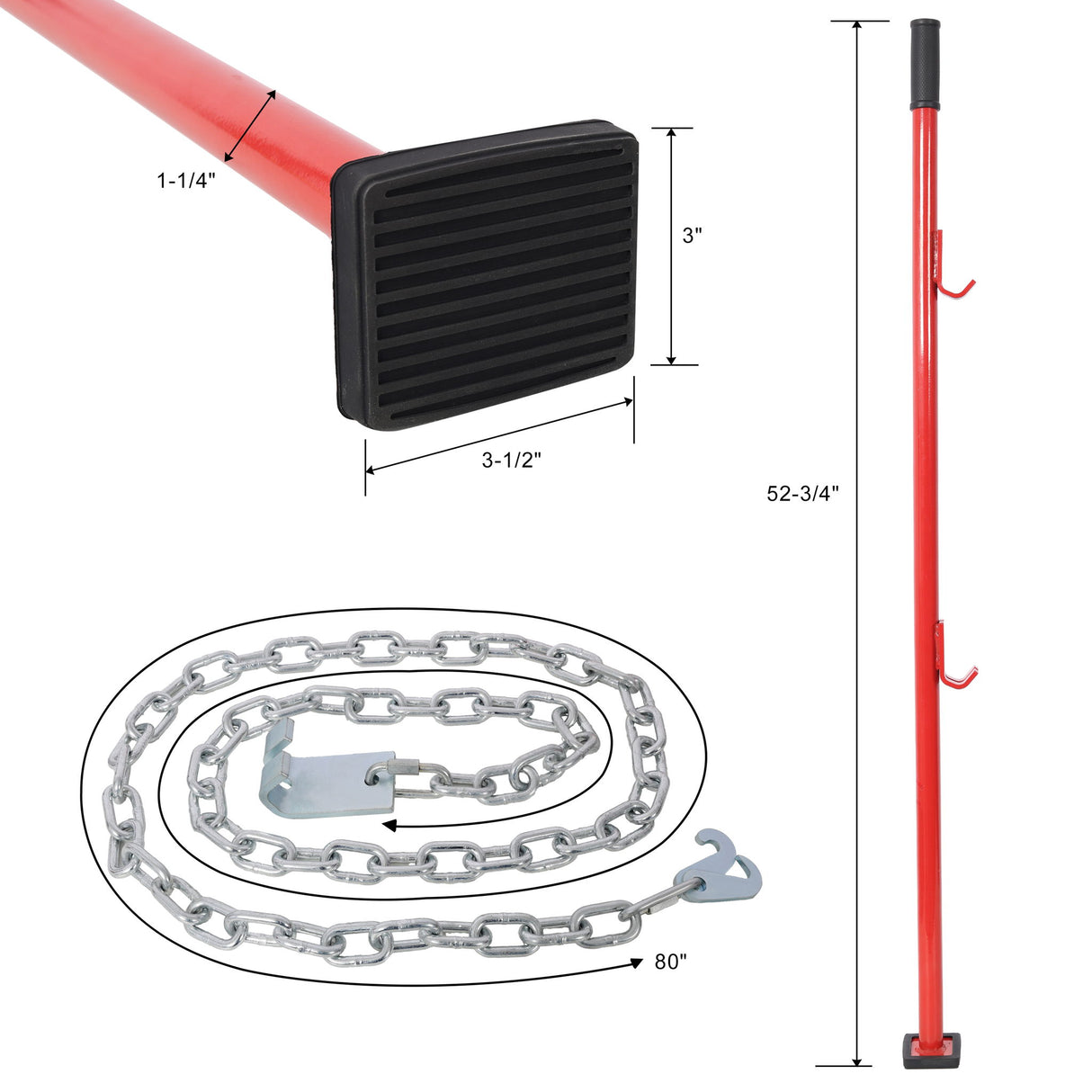 Universal Pulling Stick Tool For Car Repair Bumpers And Dent Fixing - Red