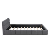 Upholstered Platform Bed With Thick, Grounded Bed With Solid Frame