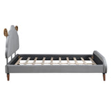 Upholstered Platform Bed With Sheep Shaped Headboard