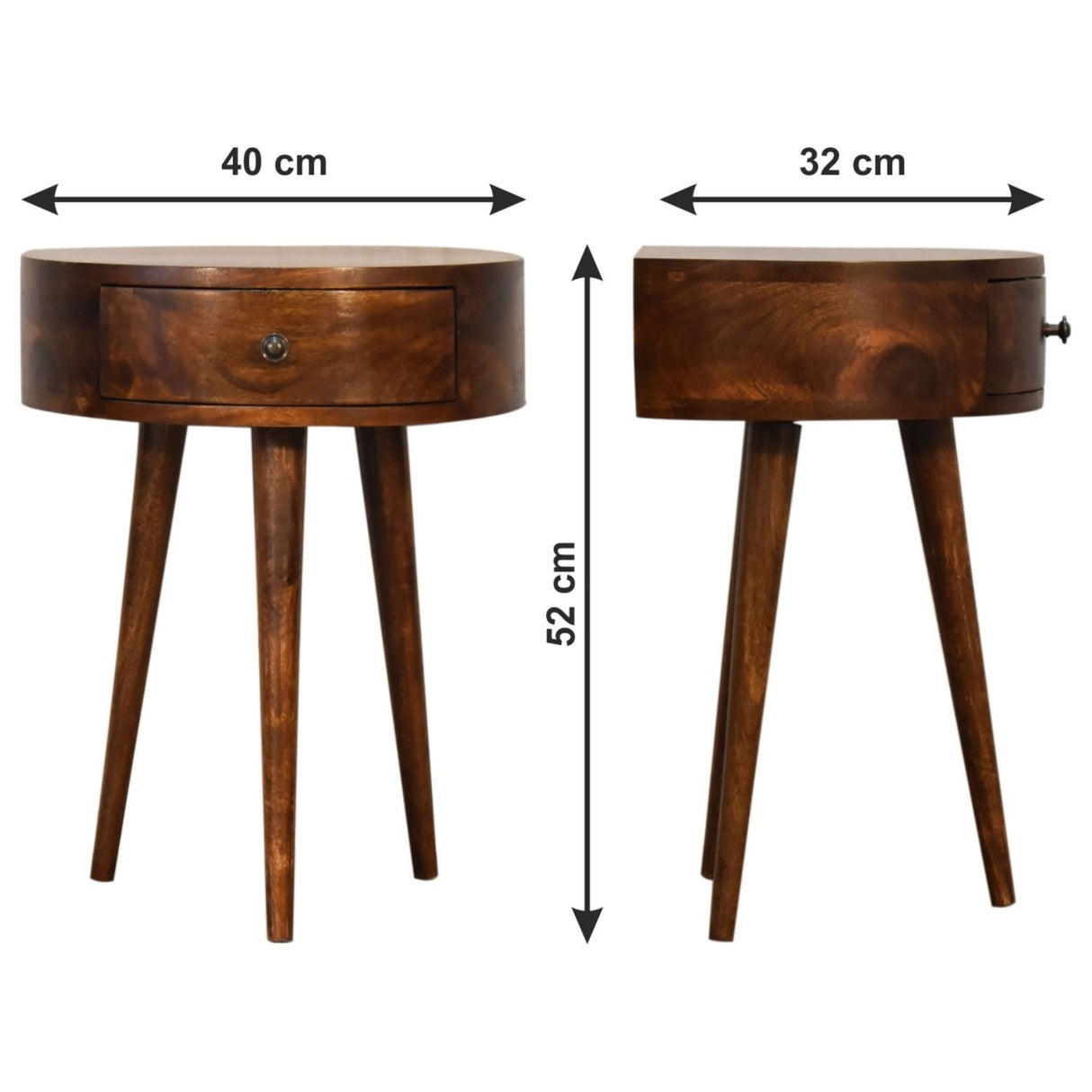 Semi Circle Nightstand - Chestnut
