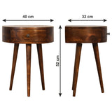 Semi Circle Nightstand - Chestnut