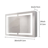 Medicine Cabinet With LED Vanity Mirror, Anti-Fog, Waterproof, Dimmable With Touch Switch