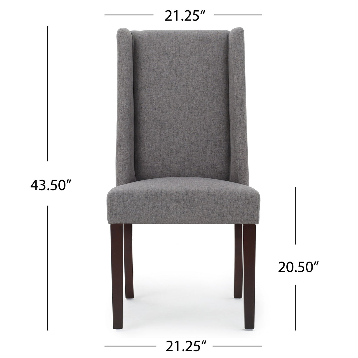 High Back Dining Chair With Wingback Design (Set of 2)