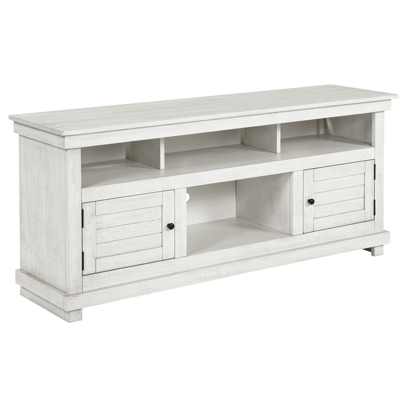 Castleton - TV Stand Media Console With Open Shelves And Storage Compartments - Antique White