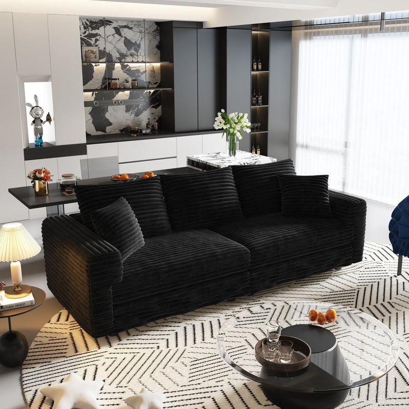 4 Seat Sofa, Modern Comfy Upholstered Sofa Cloud Couch, Deep Seat Couches With Soft Pillows