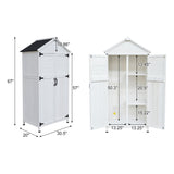 Storage Shed With Double Doors For Outdoor Garden Tool Organization - White