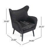 Mid - Century Modern Arm Chair With Wingback Design Wood Legs
