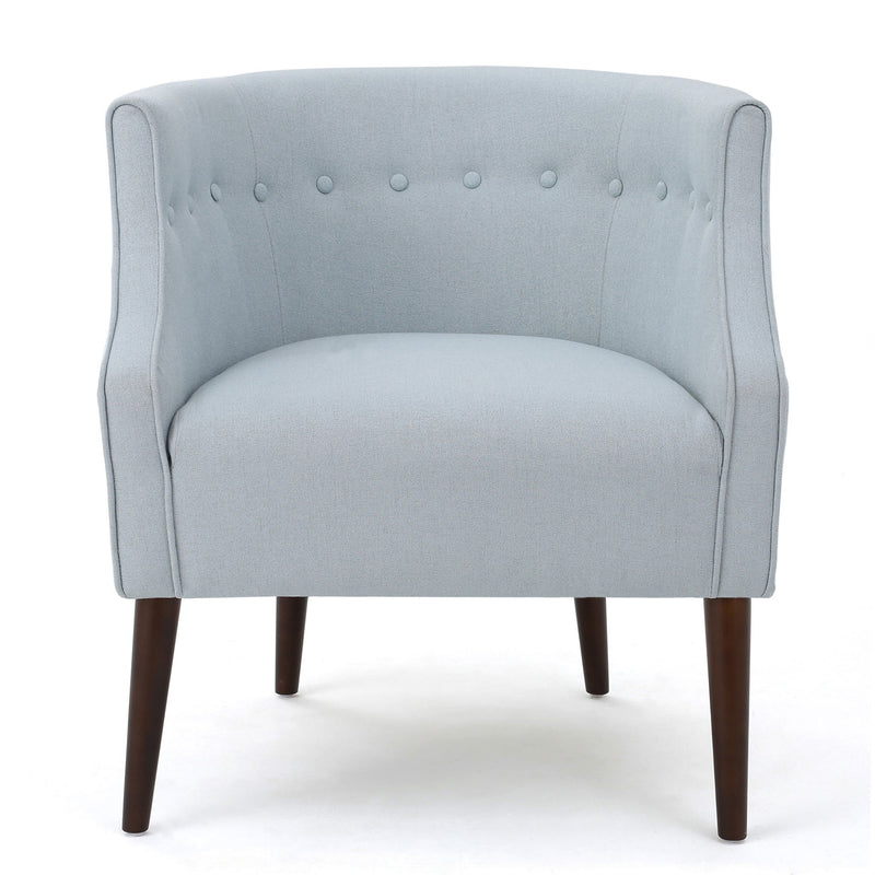 Contemporary Upholstered Club Chair With Button Tufting
