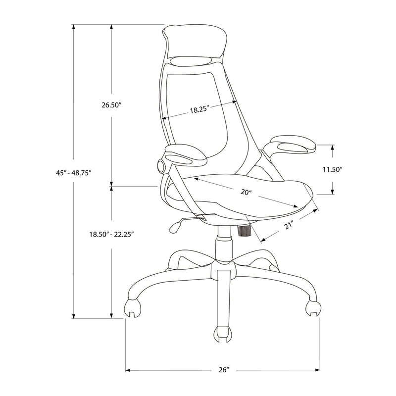 Office Chair, Adjustable Height, Swivel, Ergonomic, Armrests, Contemporary & Modern