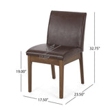 Modern Dining Chair With Upholstery - Dark Brown