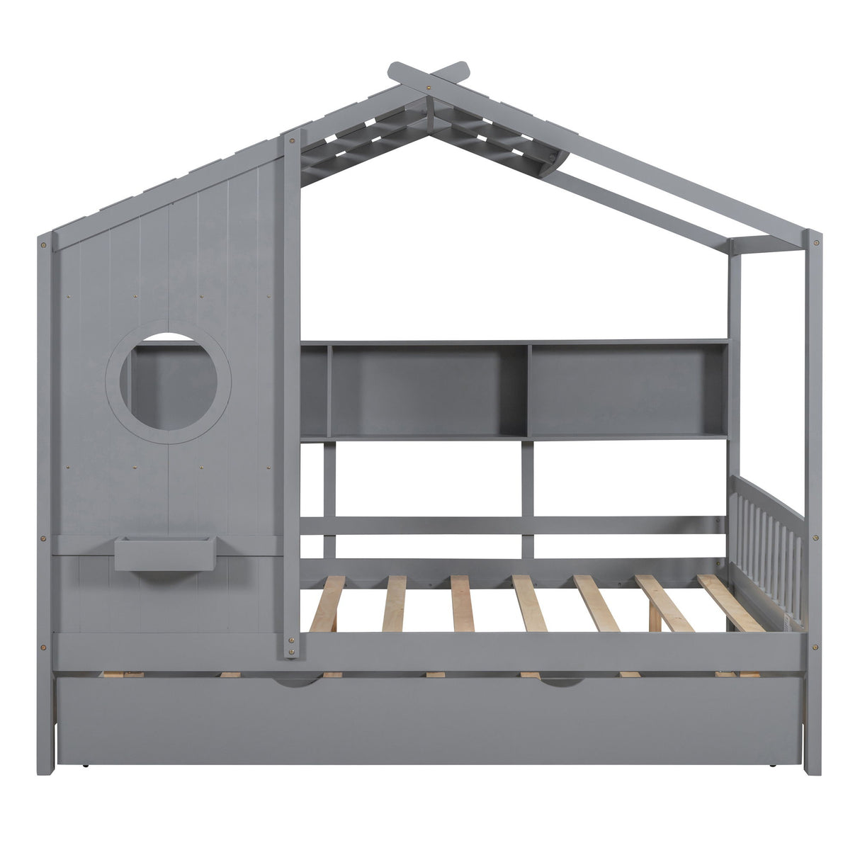 Modern Design House Bed With Storage Shelf