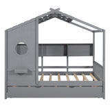 Modern Design House Bed With Storage Shelf