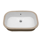 Undermount Bathroom Sink 22" X 15.25" With Overflow Sleek, High Temperature Fired, Stain Resistant, Smooth Polished Surface - White