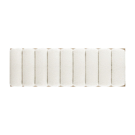 Bella - Upholstered Modern Accent Bench - Ivory White