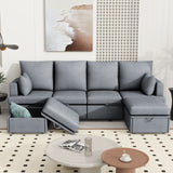 Modern Modular Sofa, 6 Seat Chenile Sectional Couch Set With 2 Pilows Included, Freely Combinable