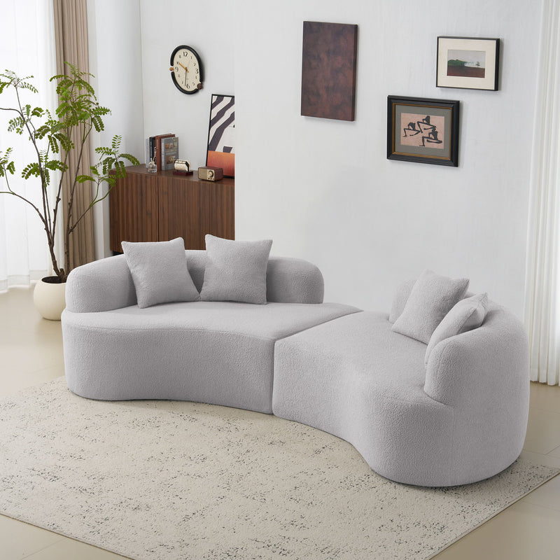 Curved 4 Seater Full Compression Sponge Sofa