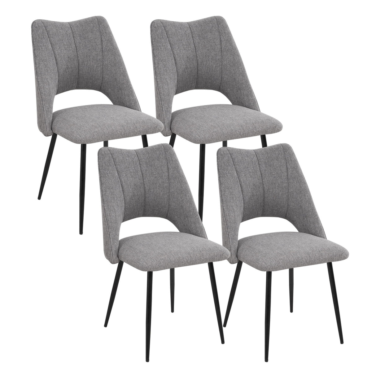 Chair With High Resilience Filling, Adjustable Feet For Kitchens (Set of 4)