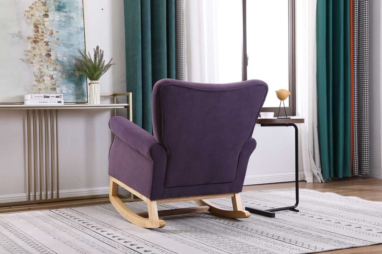 Modern Rocking Chair, Upholstered Accent Chair For Nursery, Small Contemporary Rocke