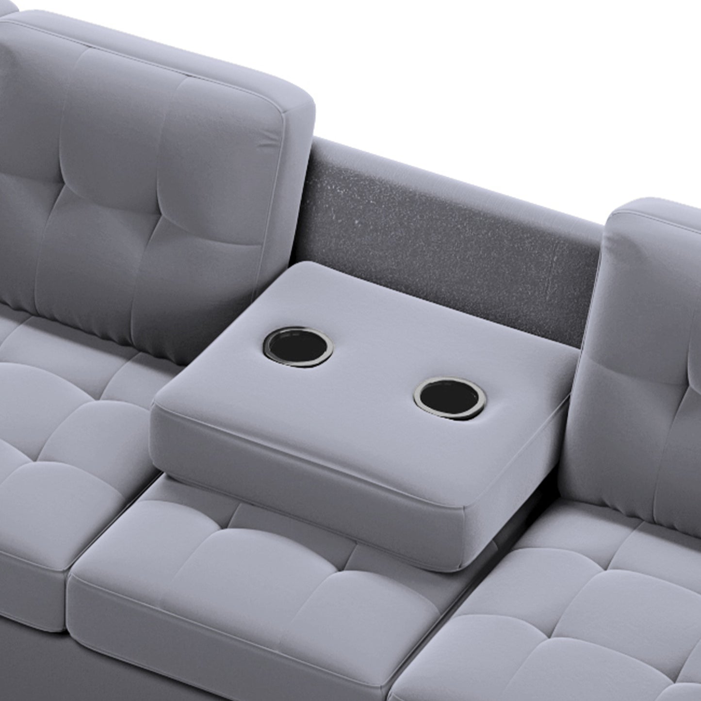 Orisfur. Sectional Sofa with Reversible Chaise Lounge, L-Shaped Couch with Storage Ottoman and Cup Holders