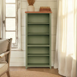 Vineyard - 72" High 5 Shelf Bookcase - Sage Green And Fruitwood