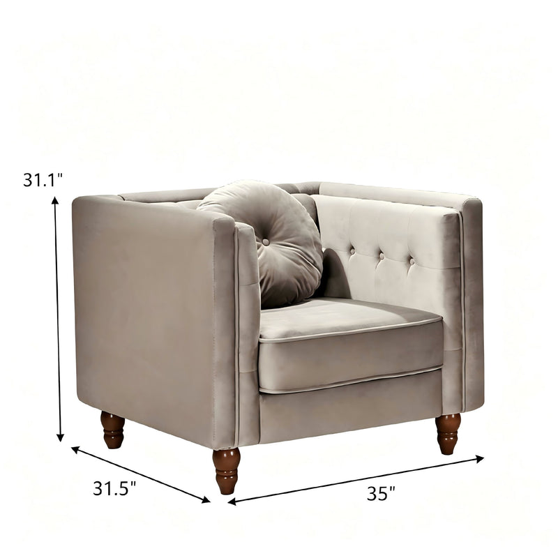 Chesterfield Accent Tufted Square Arm Side Chair