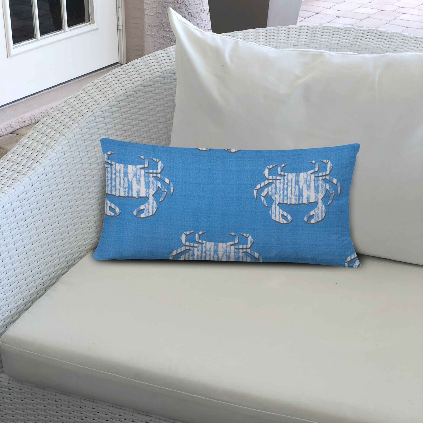 CRABBY Indoor/Outdoor Soft Royal Pillow, Sewn Closed, 14x20