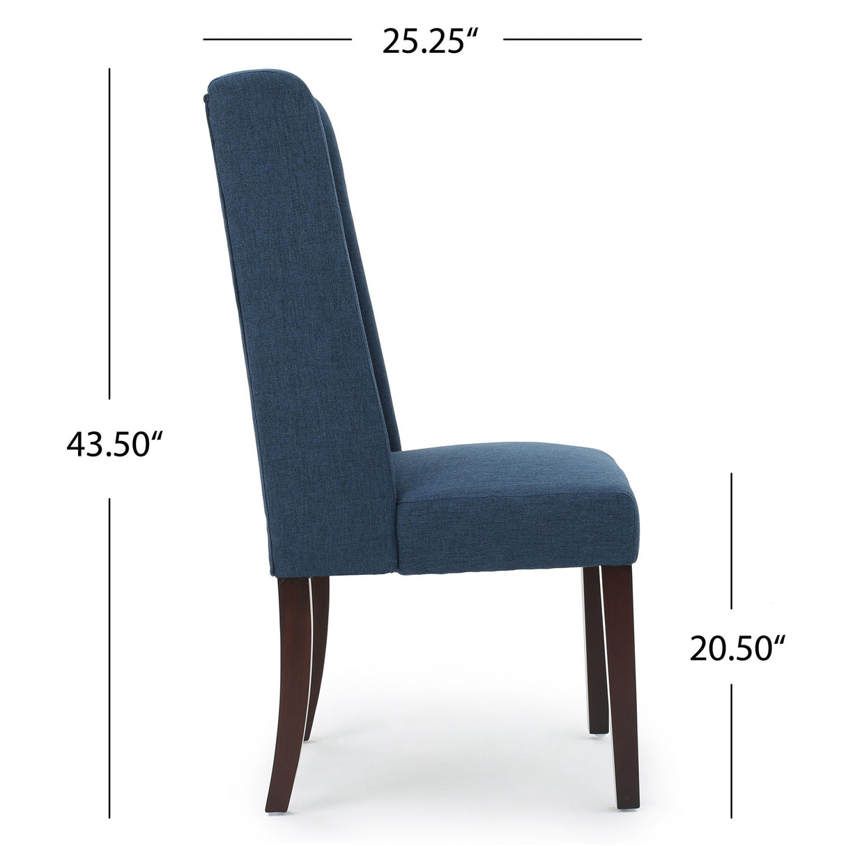 High Back Dining Chair With Wingback Design (Set of 2)