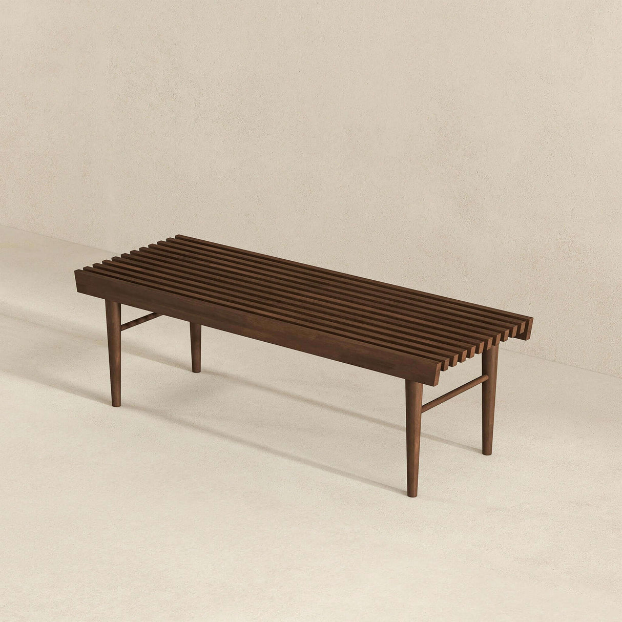 Mia - Mid-Century Modern Bench - Dark Brown