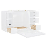 Murphy Bed With Drawers, Cabinets, And USB Ports