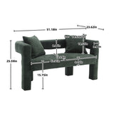 Modern Chenille Loveseat Sofa, Comfy Upholstered 2 Seater