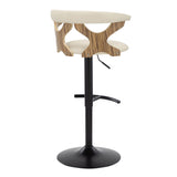 Gardenia - Contemporary Adjustable Barstool & Swivel With Rounded T Footrest (Set of 2)