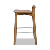 Sven - Modern Minimalist Low Back Counter Stool - Dark Brown Walnut