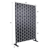 Outdoor / Indoor Privacy Screen Metal Privacy Screen, Freestanding Decorative Privacy Screen For Deck Balcony Patio - Black