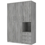2 Doors Wardrobe Storage For Bedroom With Shelves And 3 Drawers