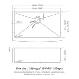 Farmhouse Kitchen Sink, Stainless Steel, Apron Front