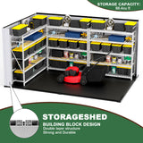 10 Ft. W X 7 Ft. D Plastic Storage Shed With Floor - Black / Gray