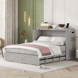 Murphy Wall Bed With Drawer And A Set Of Sockets & USB Ports, Pulley Structure Design