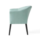 Sonorous - Upholstered Accent Chair With Low Back And Wood Legs - Light Blue / Black
