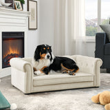 Modern Elegant Rectangle Pet Bed, Durable Elevated Dog Sofa