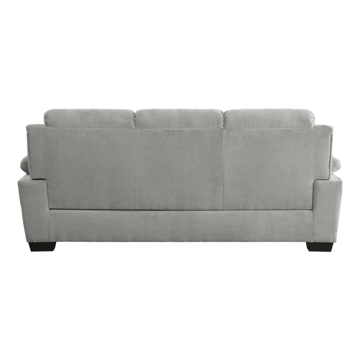 Modern Living Room 3pc Sofa Set Plush Comfortable Sofa Loveseat Chair Gray Textured Fabric Channel Tufting Solid Wood Frame Furniture