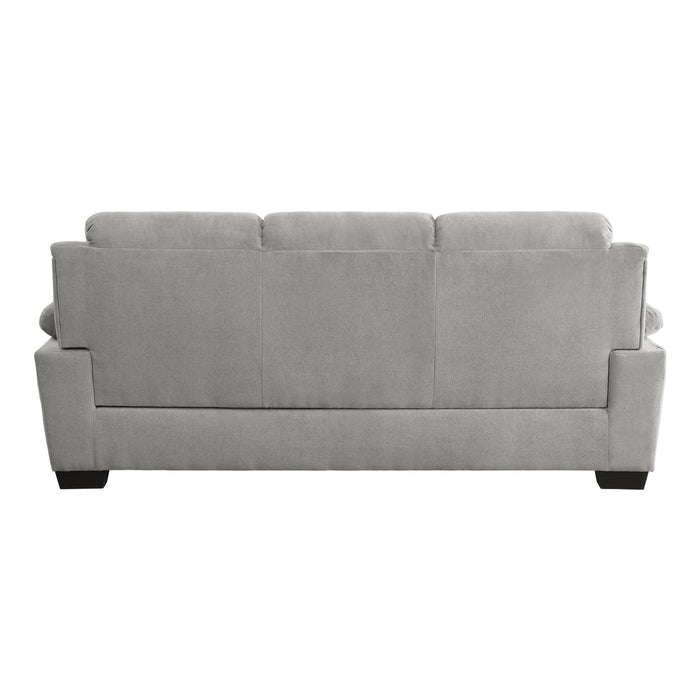 Modern Living Room 3pc Sofa Set Plush Comfortable Sofa Loveseat Chair Gray Textured Fabric Channel Tufting Solid Wood Frame Furniture