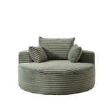 Single Swivel Chair, Fluffy Modern Sleeper, 360 Degree Swivel Chair For Living Room - Green
