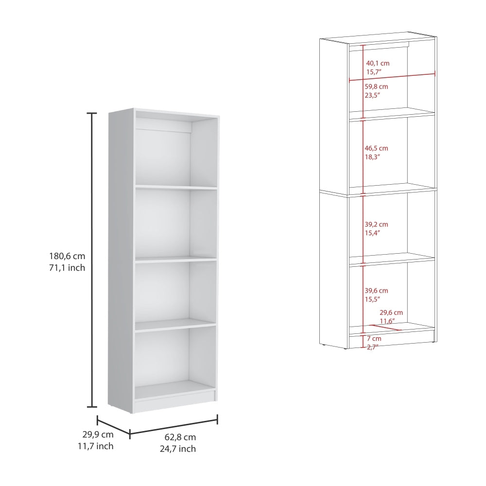 Dupree 4 Piece Home Bookcase set, 91" Wide with 17 Shelves And a Double-Door Cabinet ,  Living Room Set White